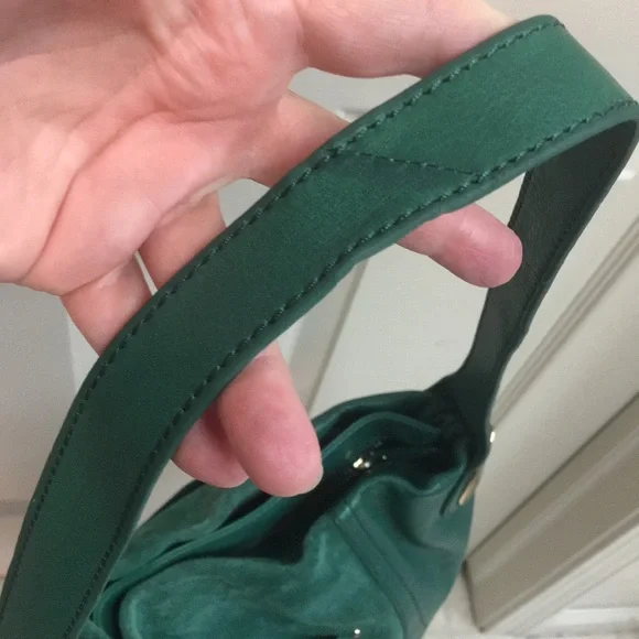 NWOT B.Makowski Leather & Suede Emerald Shoulder Bag - Picture 7 of 10